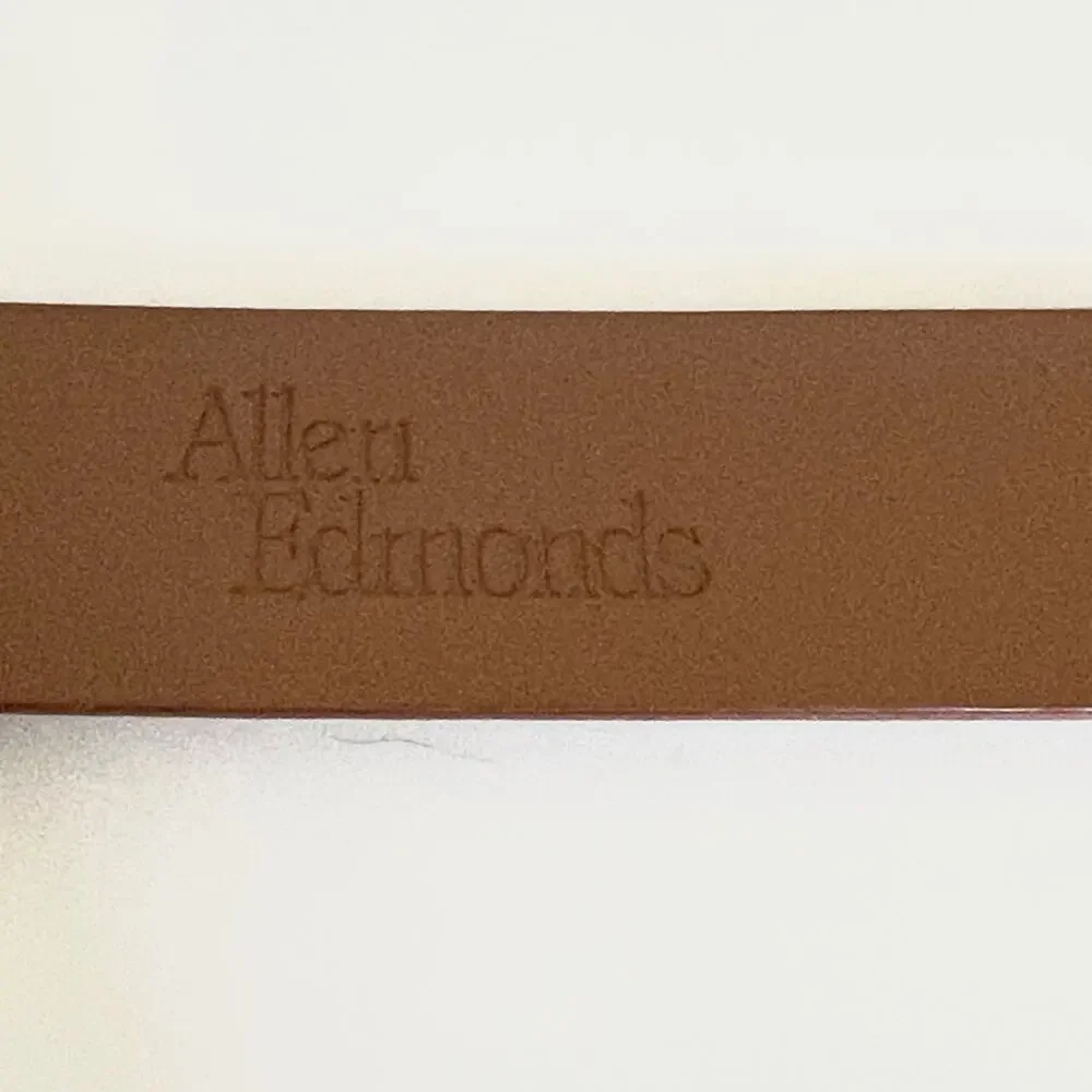 Allen Edmonds Mens Woven Calfskin Leather Brown Belt Brass Buckle USA Size 36